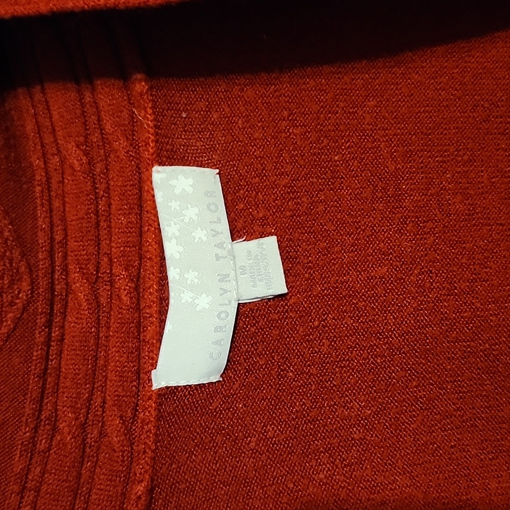 Carolyn Taylor Dark Red Cardigan Sweater Medium - Picture 2 of 4